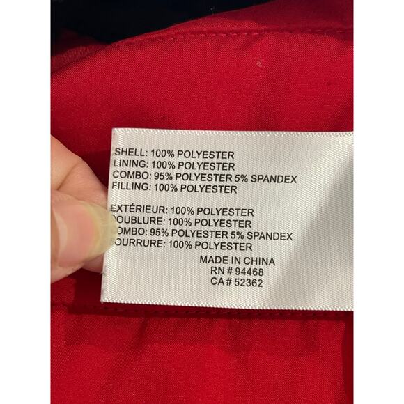 Women's HFX Stretch Hooded Puffer Jacket Coat Navy Small - Picture 4 of 9